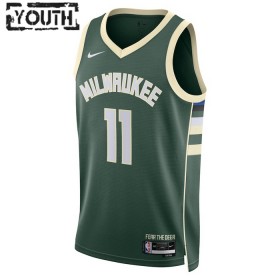 Camiseta Niños Milwaukee Bucks Brook Lopez 11 2022-23 Nike Icon Edition Verde Swingman